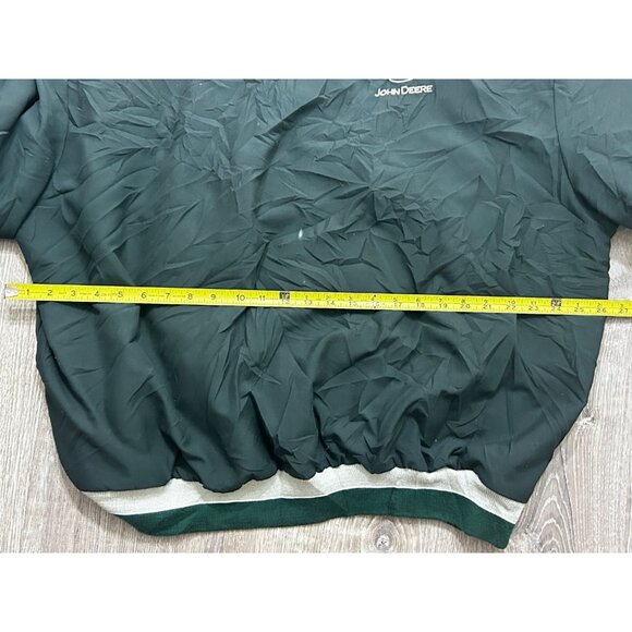 Vintage John Deere Jacket Men's Size 2XL Windbreaker V-Neck Lightweight Logo Gre - Picture 6 of 7